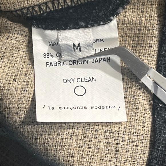 La Garconne Moderne Women's M Portrait Dress Linen Blend Charcoal Gray - Picture 8 of 11